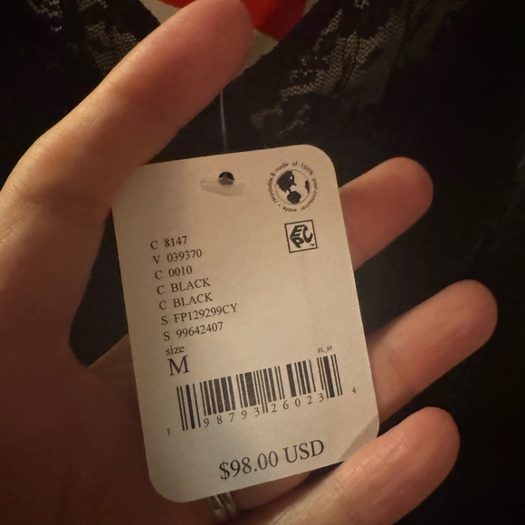 Free People Tell Me Why Midi Slip Black Medium NWT - Picture 3 of 4